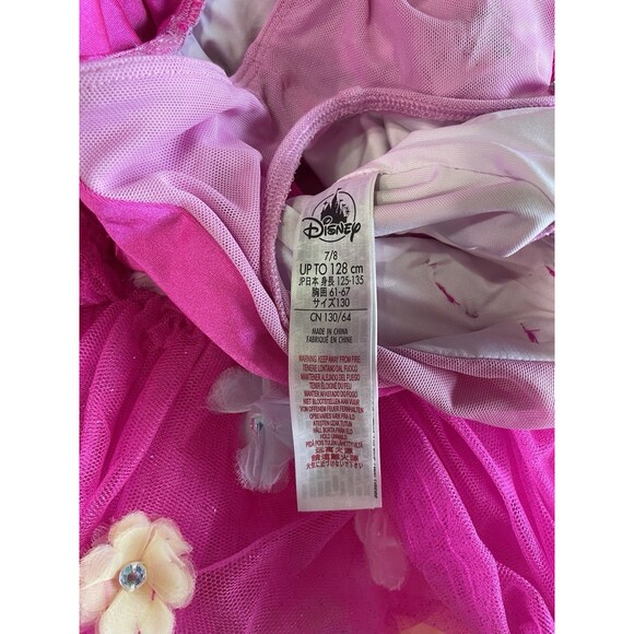Disney Store Fancy Nancy Leotard Tutu Dance Tulle Girls 7/8 Pink Flowers - Picture 5 of 7
